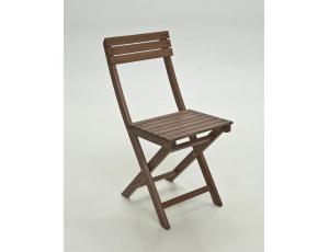 Round folding table and armless chairs